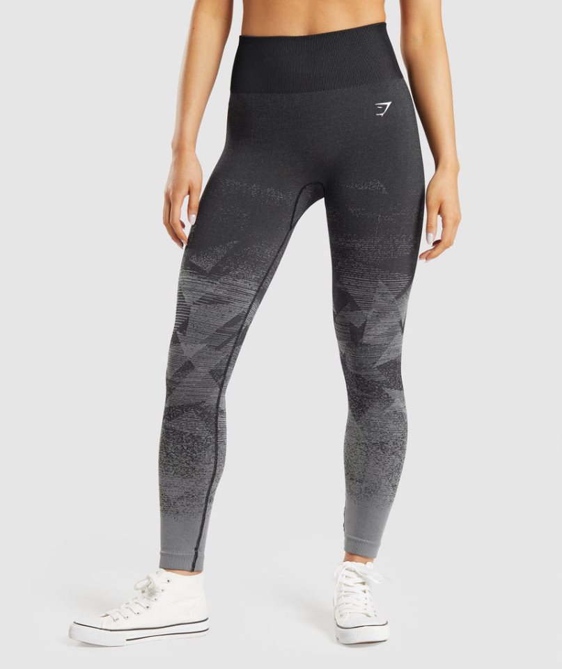 Women\'s Gymshark Adapt Ombre Seamless Leggings Black | CA 71605D